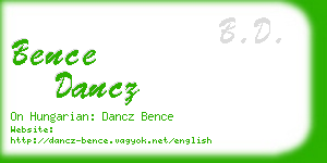 bence dancz business card